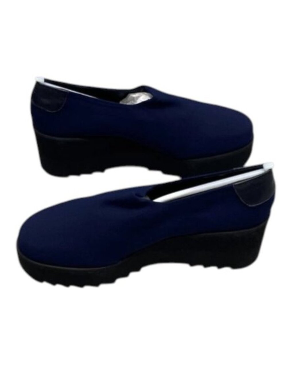 NEW THIERRY RABOTIN Navy Wedge Slip-On Comfort Shoes